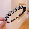 Tiara Ondulada com Dentes para Mulheres, Antiderrapante, Organizador de Franja, Alto Volume Cranial, Acessório de Cabelo Elegante com Strass
