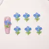 Decoraciones para Uñas Flor de Gelilla Azul Hielo Accesorios Pequeños de Resina Flor 3D Aretes DIY Accesorios para Uñas Portátiles