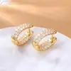 Estação Independente Venda Quente Micro Incrustação de Cobre Joias Femininas Brincos Banhados a Cobre Ouro Real com Diamantes Brincos Pequenos Frescos Brincos da Moda Tendência