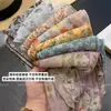 Pañuelo de Seda Floral Fresco Estilo Pastoral para Mujer 2026 Primavera/Verano Nuevo Estilo Bufanda de Cuello Atmosférica Accesorio para Atar el Cabello