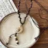 Novo Estilo Étnico Chinês Retrô Boêmio Corda de Cerâmica Jingdezhen Colar Acessórios de Alto Padrão Estilo Zen Feminino