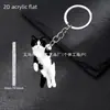 Decoración de Impresión Plana de Color Acrílico Transfronteriza Gatito Blanco y Negro Llavero Colgante para Mochila Pegatina Transfronteriza Dibujos Animados
