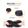 Peluca de Moño Bajo de Cabello Real Banda para el Cabello para Mujer Bolsa para el Cabello Estilo Antiguo Brote de Flor Banda para el Cabello Esponjosa Bolsa de Peluca de Cabello Humano Completo