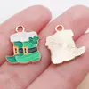 Nuevo Dibujo Animado Goteo de Aceite Trébol de Cuatro Hojas Irlandés Sombrero Botas Globo de Suerte Colgante de Aleación Accesorios para Joyería DIY