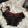 Ventas Directas de Fábrica Superventas Transfronterizos Estilo Puro Deseo Encaje Bragas para Mujer Lazo Cintura Baja Entrepierna Sin Costuras Tanga
