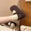Zapatos Mary Jane de Moda con Suela Gruesa, Forro de Felpa, Corte Bajo, Aumentadores de Altura Internos, Correa Única, Estilo Coreano, Puntera Redonda, Zapatos de Algodón para Mujer, Otoño/Invierno 2026