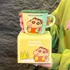Taza de Cerámica de Crayon Shin Taza de Agua Escala Linda para Niños Taza para Café Desayuno Regalo de Cumpleaños para Pareja