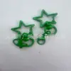 Botón de presión de estrella de cinco puntas de color caramelo con pinza de cangrejo Accesorios de joyería de aleación de zinc Materiales Llavero al por mayor