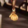 S990 Plata Pura Nuevo Estilo Chino Cosas Buenas Suceden Collar Colgante de Caqui y Cacahuete Cadena para Suéter de Cuerda Trenzada Color Dorado Personalizada para Mujer