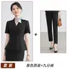 Verão 2026 Novo Estilo Fino Casual Elegante Azul Manga Curta Conjunto Profissional com Saia Bodycon para Mulheres