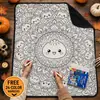 Venda Quente Transfronteiriça Manta para Colorir Pai-Filho Casal DIY Manta de Flanela Manta com Desenhos de Animais Fofos Manta Grossa para Cobrir