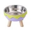 Nuevo cuenco para mascotas de cáscara de huevo, gran capacidad, acero inoxidable, cuenco para perros, alimentación, bebida, cuenco para gatos, cuello alto, protección del cuello, cuenco para mascotas
