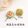 Nuevo Esmalte Cloisonné de Cobre Pez Saltando sobre la Puerta del Dragón Koi Cuadrado Espaciador de Perlas Incrustadas Accesorios para Joyería DIY