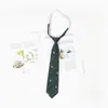 Estilo Universitario Corbata jk Estudiante Japonés Corbata Verde Nudo Perezoso Sin Nudo Aprendizaje Raíz de Pluma Corbata Blusa Uniforme Fresco