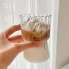 Vaso de Vidrio para Agua con Cintura de Patrón Vertical, Vaso Creativo para el Hogar con Rayas, Taza para Desayuno, Leche, Café, Vaso de Gran Capacidad para Jugos