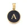 Collar con colgante de acero de titanio DIY de 26 letras inglesas de venta caliente, cadena redonda para clavícula para mujer, accesorios de joyería de acero inoxidable al por mayor