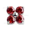 Arete de titanio bañado en oro con forma de trébol de cuatro hojas y circón, arete de clip para cartílago con forma de trébol de la suerte de circón multicolor, accesorios para piercing