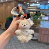 Llavero de Oso con Falda de Hilo de Suéter Lindo, Llavero Adorable de Muñeca para Coche, Colgante Creativo de Bolso con Lazo para Mujeres