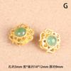 Accesorios Dorados Arenosos con Agujeros Grandes Incrustados con Turquesa, Cuentas Espaciadoras de Jaula Octagonal para Joyería DIY, Accesorios para Pulseras y Collares