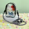 Bolsa Quadrada Pequena de Cor Sólida com Cordão Armazenamento de Boneco Figura Material PVC Bolsa para Cosméticos Exibição Tampa Protetora Transparente à Prova de Poeira