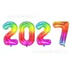 Globos de Papel de Aluminio con Letras de Feliz Año Nuevo 2027 al por Mayor 16 pulgadas Globos Decoración de Escena de Fiesta Happynewyear