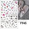 Nuevas pegatinas para uñas transfronterizas con diseño de flores de primavera, mariposas y conejos.