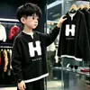 Top de manga larga con patrón de gofre de moda, estilo dos piezas falsas, para niños mayores, estilo coreano, casual y elegante, capa base