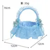 Cesta de Flores de Mão para Madrinha de Casamento Ocidental Decoração de Mesa Armazenamento Pequena Cesta de Flores Cesta de Flores para Daminha de Flores Alça de Flor Mini Cesta de Flores