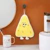 Série de Panificação Coral Fleece Estilo Porta Cartão Queijo Desenho Animado Toalha de Mão Absorvente de Água Espessa Banheiro Cozinha Toalha de Mão