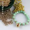 50 Contas de Cobre Lisas Contas Redondas DIY Grampo de Cabelo Antigo Feito à Mão Acessórios para Cabelo Pingente Miçangas de Núcleo de Flor Acessórios
