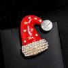 Broche navideño europeo y americano con diseño de árbol de Navidad, caja de regalo de Navidad, alce, copo de nieve, broche de ramillete de aleación de zinc con diamantes de alta calidad.