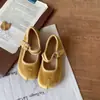 Zapatos de Terciopelo Otoñales para Niños Estilo Francés, Punta Dividida Artificial, Zapatos Mary Jane para Niñas Pequeñas, Zapatos Poco Profundos de Princesa