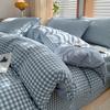 Conjunto de Quatro Peças de Cama de Algodão Puro Classe A Conjunto de Três Peças de Algodão Puro Roupa de Cama de Algodão Lavado Lençóis de Cama de Estudante Capa de Edredom Edredom Lençóis Capa 4