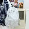 Mochila linda estilo coreano de dibujos animados con estrellas para estudiantes de secundaria femeninas, alto valor estético, ligera, simple, bolsa de hombro doble de gran capacidad