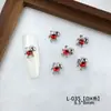 Estilo Año Nuevo Éxito Instantáneo Arte de Uñas Zircón Diamante Rojo Zodiaco Pony Lindo Caballo de Madera Pequeño Uñas Portátiles Diamante