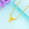 Collar con colgante de mariposa en oro de 24 quilates de imitación francesa antigua para mujer, estilo étnico, con flor de arena dorada de Vietnam.