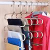 Calças de aço inoxidável de cinco camadas Cabide de armazenamento Cabide de roupas mágico engrossado Artefato de armazenamento de jeans Guarda-roupa provincial Cabide de calças local