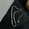 Pulseira Quadrada em Prata S925 Versão Coreana para Mulheres, Pulseira Cubo de Açúcar Geométrico Simples Retrô, Tendência de Joias de Personalidade da Moda Europeia e Americana