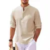 En Stock 2026 Camisas Europeas y Americanas para Hombre Manga Larga Cuello Alto Botones Piña Manga Corta Cuadros Tops Casuales para Hombre
