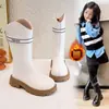 Botas Altas para Niña Estilo Coreano Botas de Moda Casuales Nuevo Estilo Otoño e Invierno 2025 Botas de Piel de Princesa Forradas de Felpa Botas Altas Cálidas