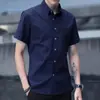 Camisa de manga corta para hombre, estilo coreano, informal, de verano, de media manga, Oxford, blanca, moderna