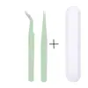 Pinzas para Pestañas Postizas Pinzas para Uñas Artísticas DIY Pinzas para Técnicos de Pestañas Pinzas para Extensiones de Pestañas Punta Curva Punta Recta