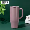 Vaso de coche con asa de gran capacidad para exteriores, vaso térmico estilo BRUMATE, vaso aislado de acero inoxidable 304 con popote