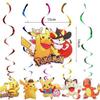 Festa Temática Pikachu Mágica Digital Bebê Aniversário Bandeirola Balão Conjunto Suprimentos de Decoração Festival Infantil