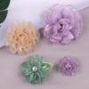 4-10cm fábrica em estoque camélia borda queimada flor chapelaria tecido flor feita à mão acessórios flor de tecido acessórios DIY broche