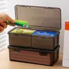 Caja de Almacenamiento Cuadrada de Plástico para Verduras y Frutas Caja de Almacenamiento para Cosméticos en Tocador Caja para Guantes de Oficina Caja Sellada