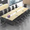 Mesa de conferência, mesa longa, design moderno simples, mesa longa para recepção e negociação de sala de conferências, bancada simples, combinação de mesa e cadeira de escritório