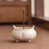 Quemador de Incienso Luna Gris Ceniza para Uso Doméstico, Quemador de Incienso Estilo Zen para Interiores, Adorno Portainciensos para Sala de Estar, Quemador de Incienso Cerámico de Tres Patas Estilo Antiguo