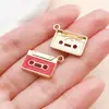 Accesorio de aleación con goteo de aceite, nota musical de guitarra, violín, piano, colgante para collares, llaveros y joyería DIY