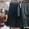 Falda de Malla Plisada Doble Cara Nueva para Otoño e Invierno con Accesorios 2025 Nueva Falda de Hada Delgada de Longitud Media Falda de Malla